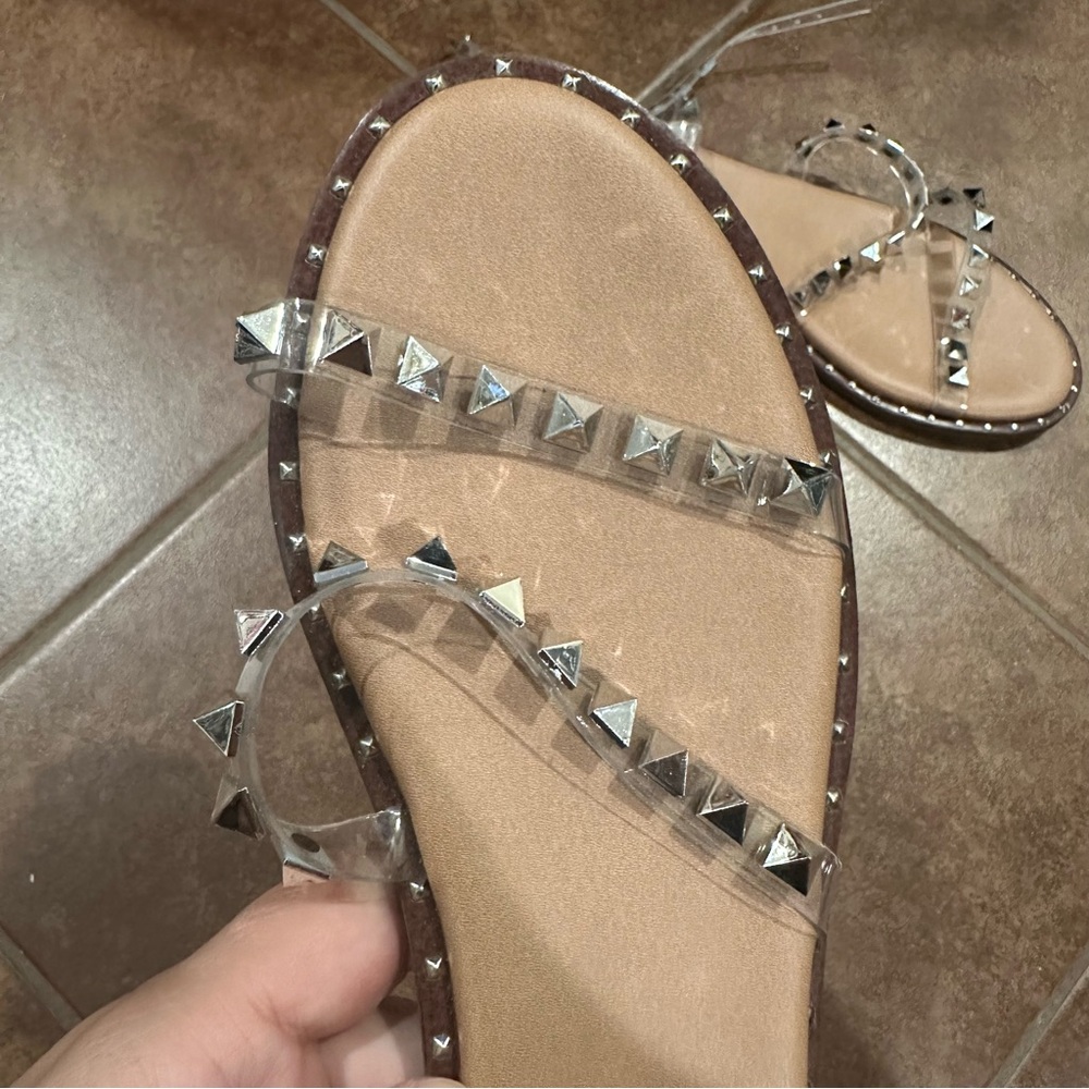 Steve Madden Travel Clear Studded Sandals - Picture 4 of 10